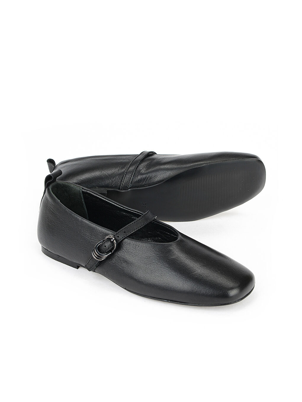 Kadın Hakiki Deri Babet 1611022Z2755 Siyah-3