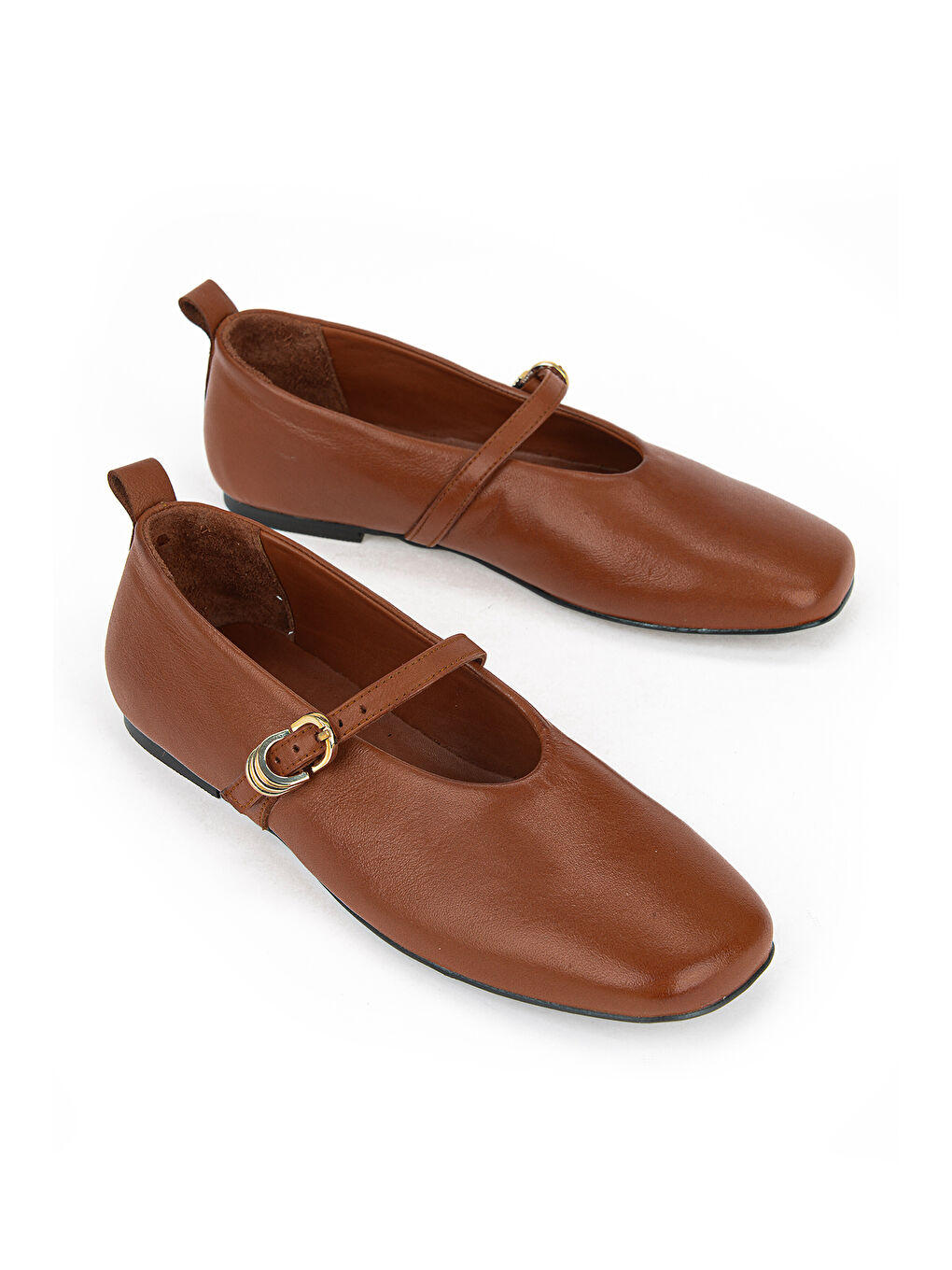 Kahverengi Kadın Hakiki Deri Babet 1611022Z2755 Tan-1