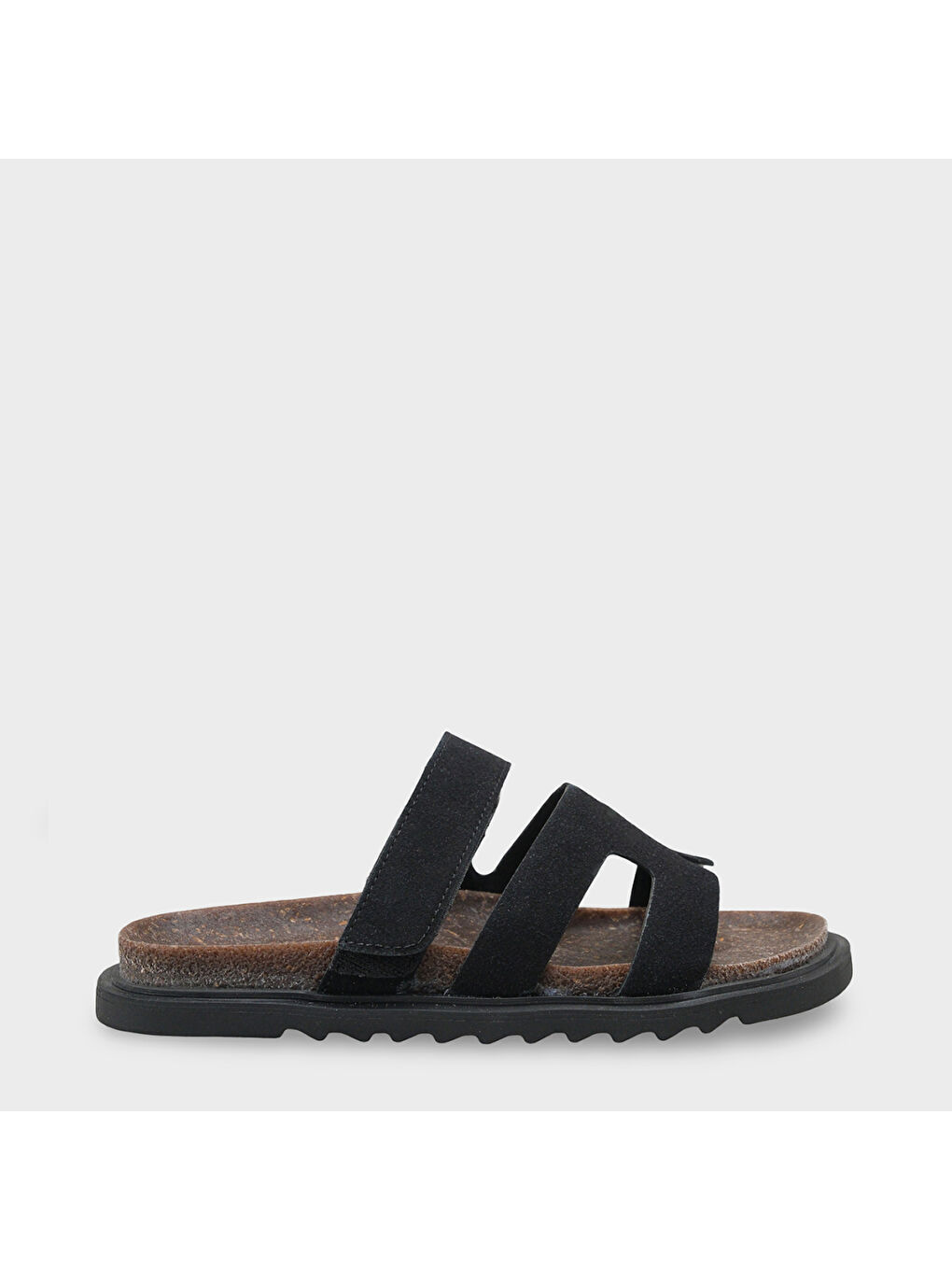 Siyah Alicia Düz Topuklu Cırtlı Konfor Kadın Terlik