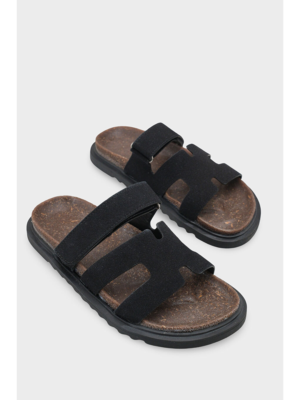 Siyah Alicia Düz Topuklu Cırtlı Konfor Kadın Terlik-1