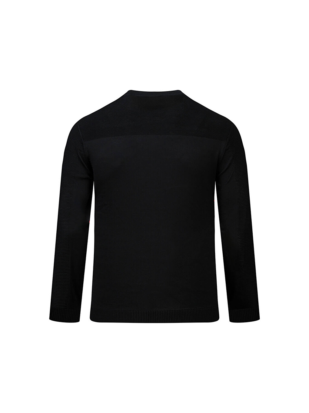 Siyah Regular Fit Bisiklet Yaka Rayon Kazak-2