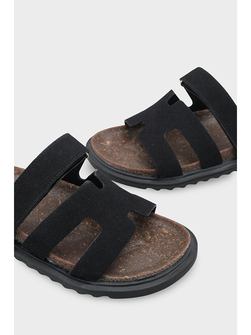 Siyah Alicia Düz Topuklu Cırtlı Konfor Kadın Terlik-2