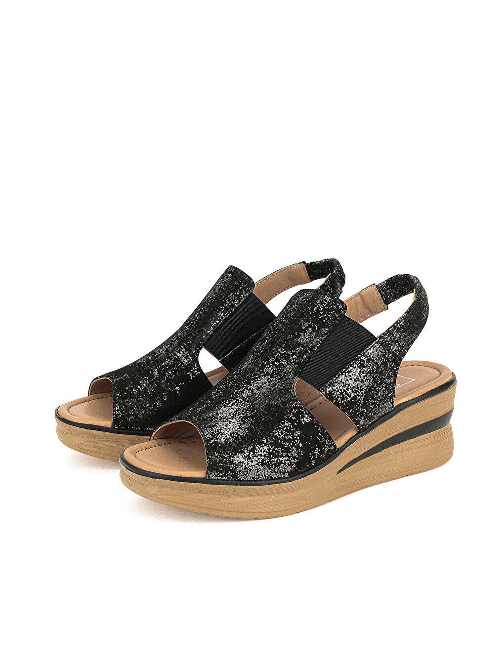 Kadın Hakiki Deri Dolgu Topuk Sandalet 161992Z1800 Siyah-4