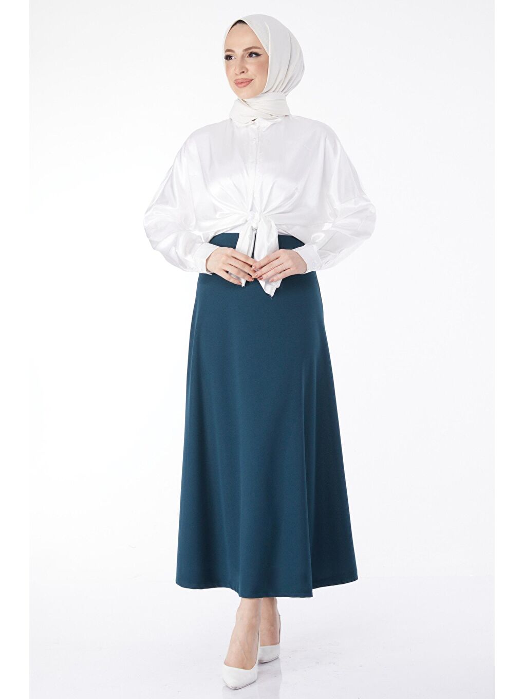 Orta Kadın Petrol Etek - 23643-1