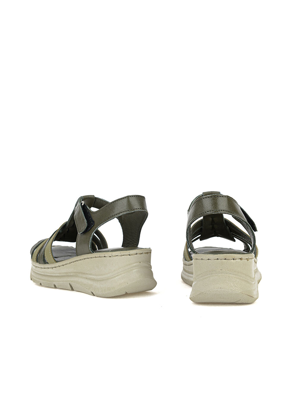 Kadın Hakiki Deri Konfor Sandalet 1611051Z016 Yeşil-2