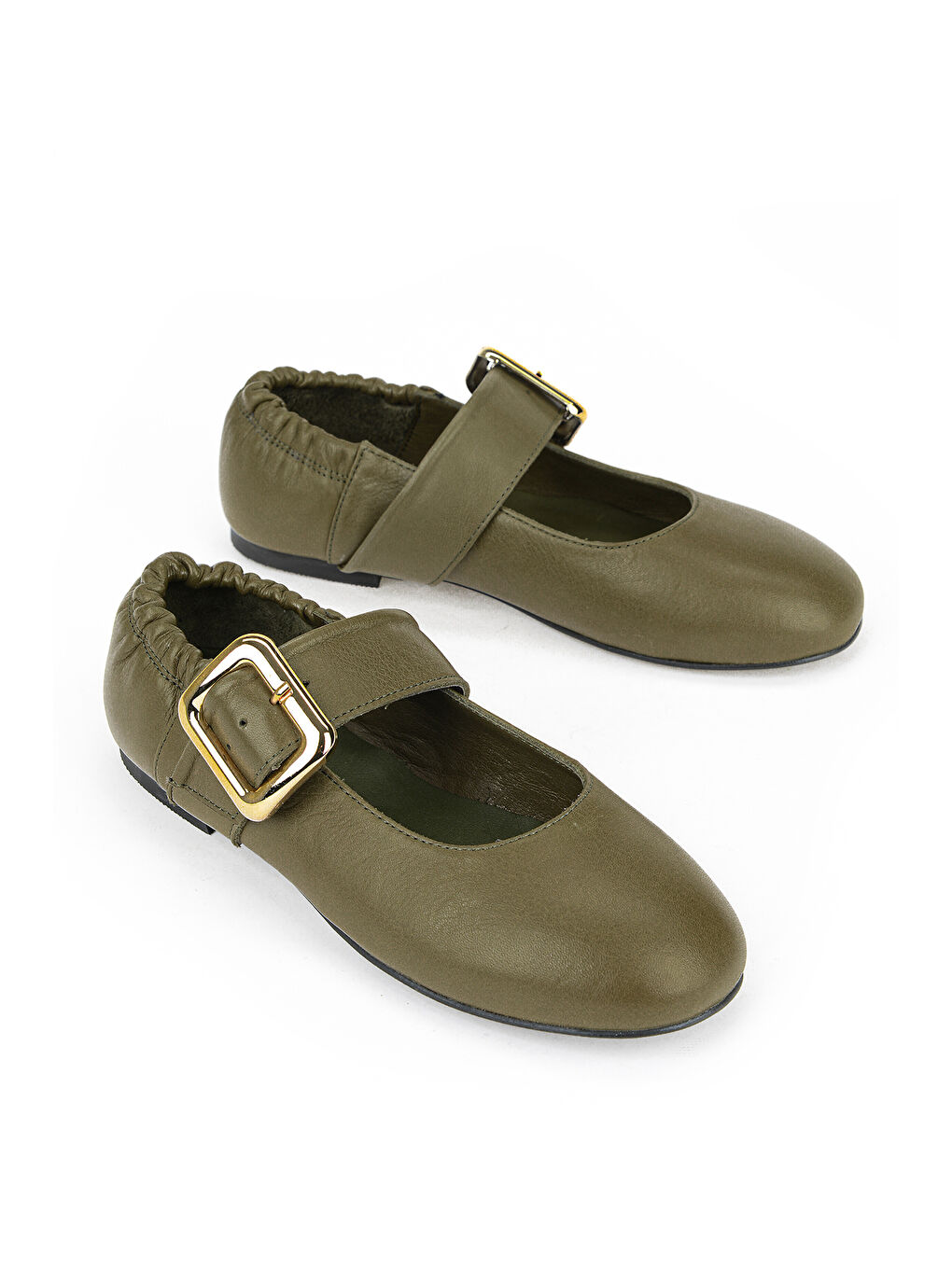 Kadın Hakiki Deri Babet 1611022Z2759 Haki-1