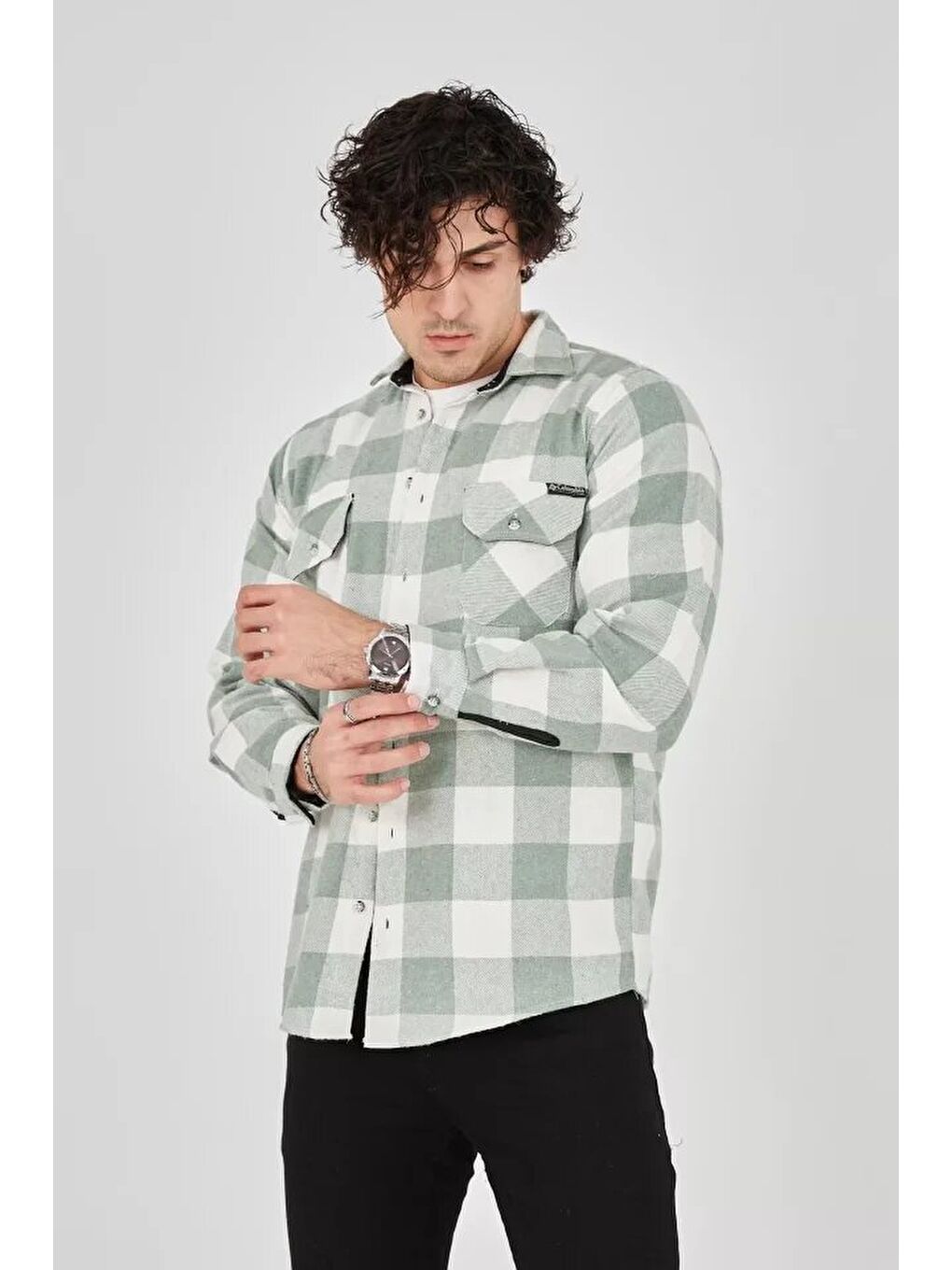 Erkek Oduncu Gömlek - Yeşil-1