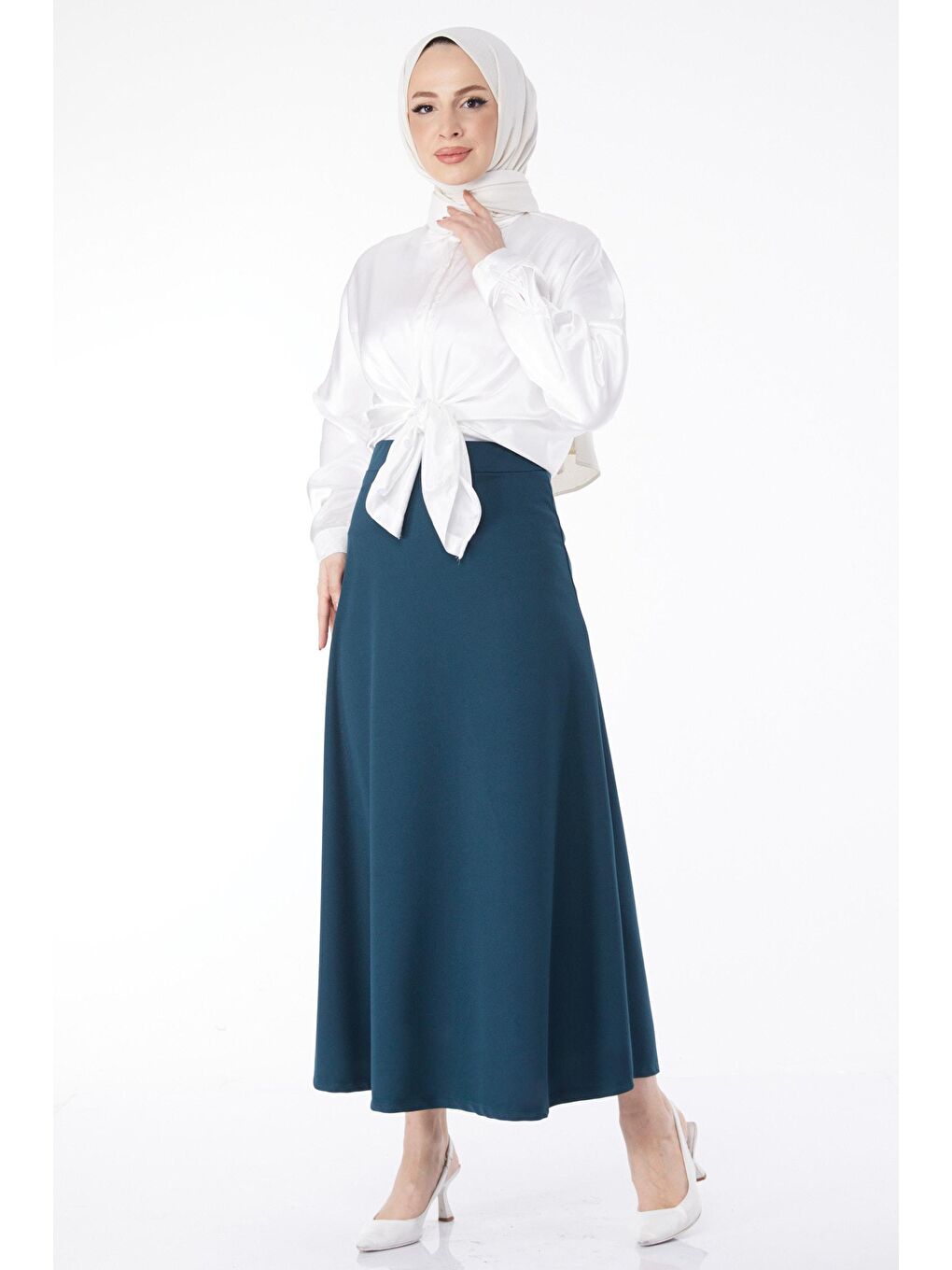 Orta Kadın Petrol Etek - 23643-2