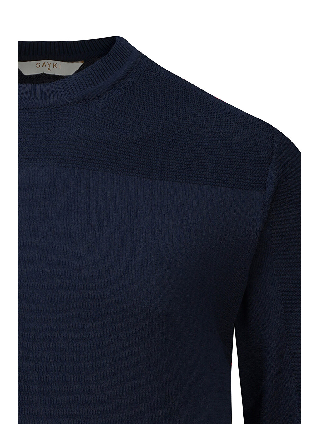 Lacivert Regular Fit Bisiklet Yaka Rayon Kazak-1