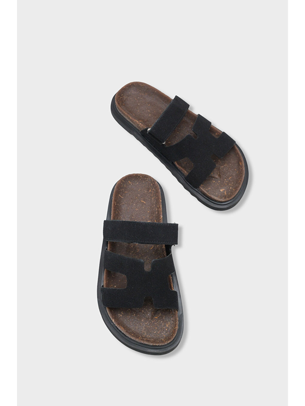 Siyah Alicia Düz Topuklu Cırtlı Konfor Kadın Terlik-5