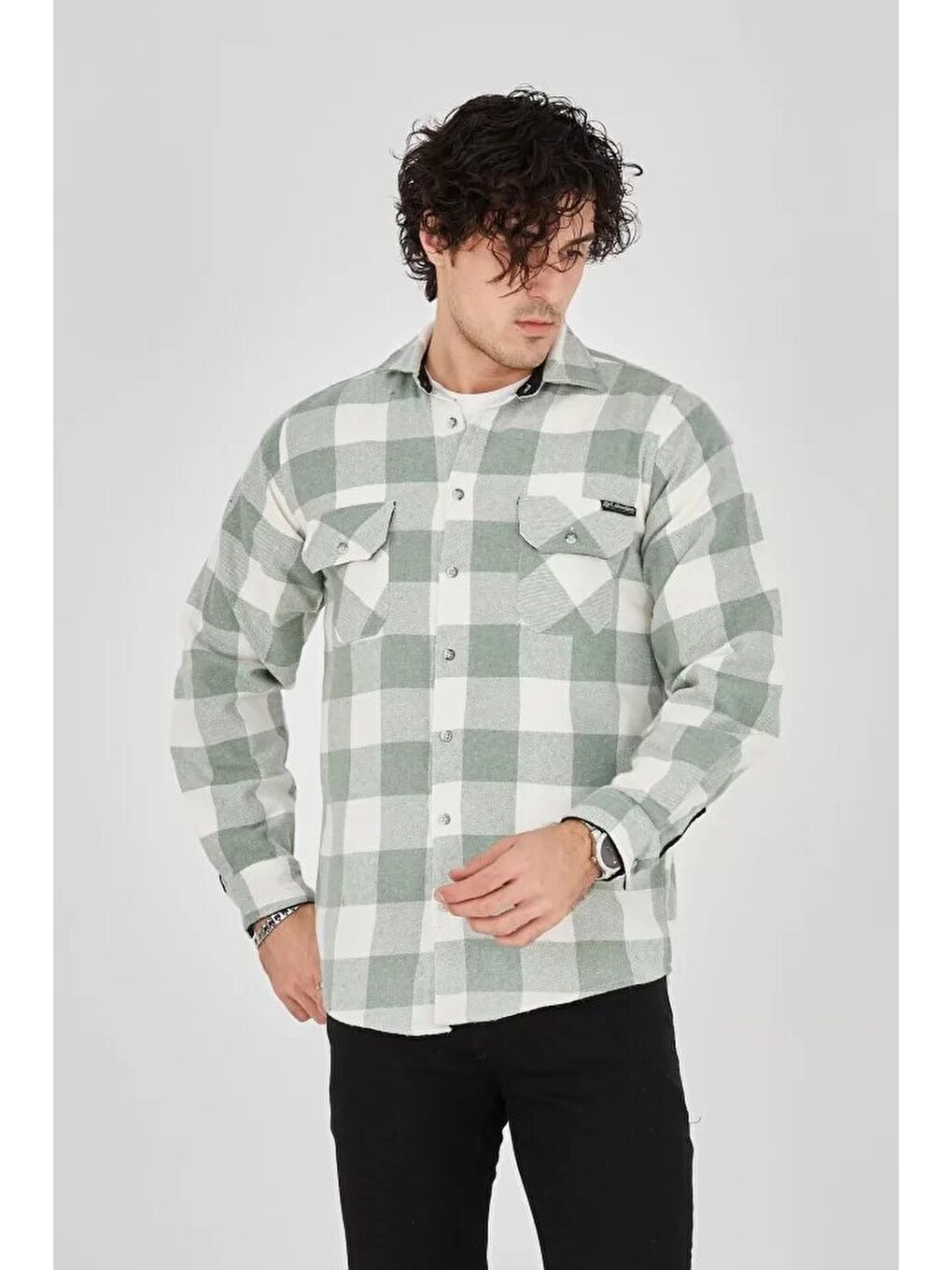Erkek Oduncu Gömlek - Yeşil-2
