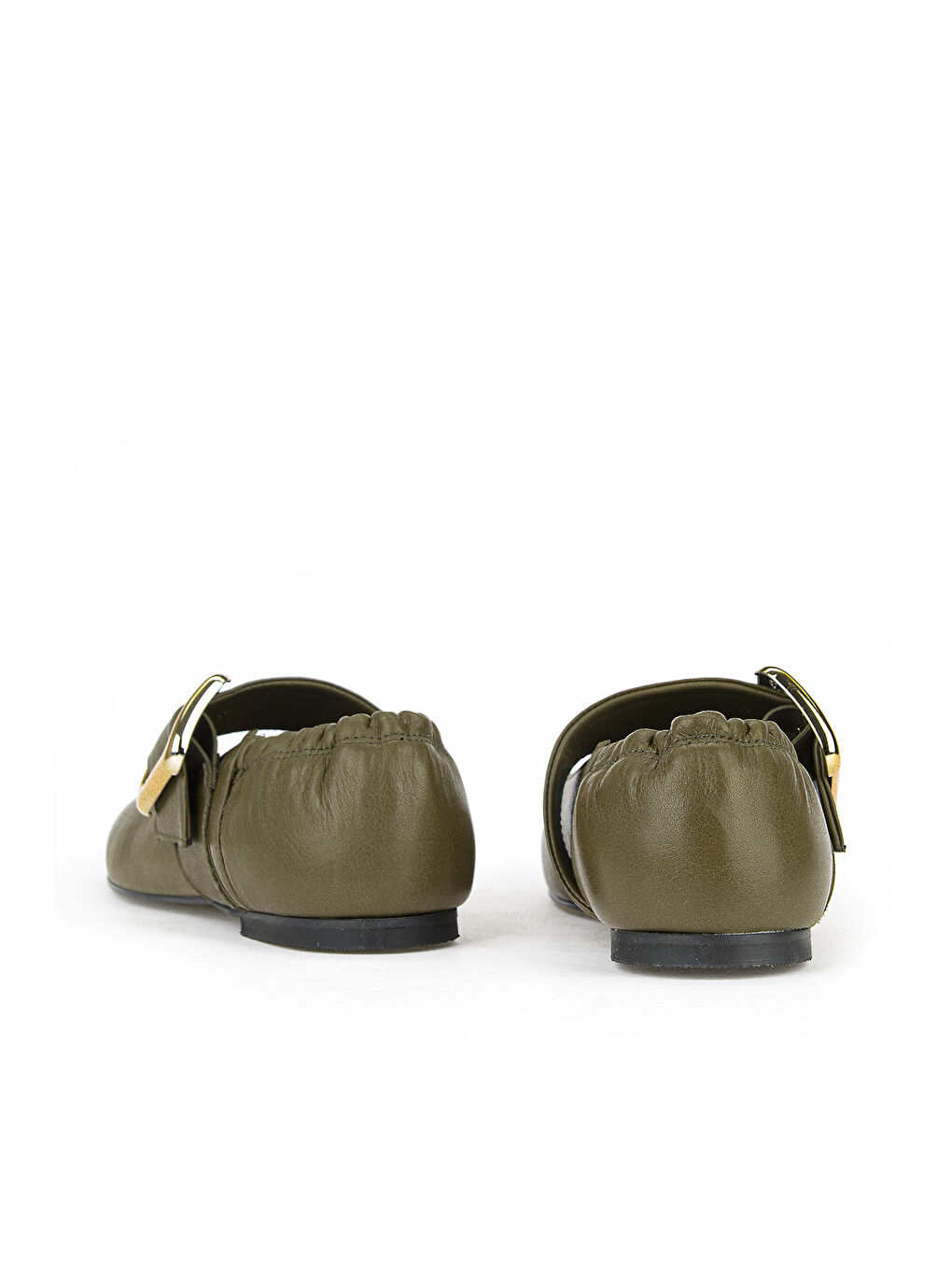 Kadın Hakiki Deri Babet 1611022Z2759 Haki-2