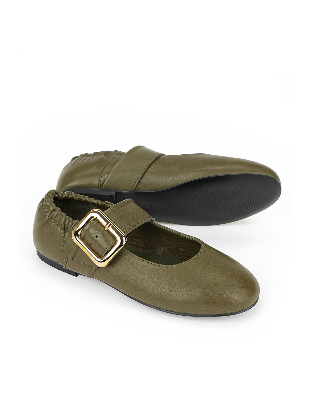 Kadın Hakiki Deri Babet 1611022Z2759 Haki-3