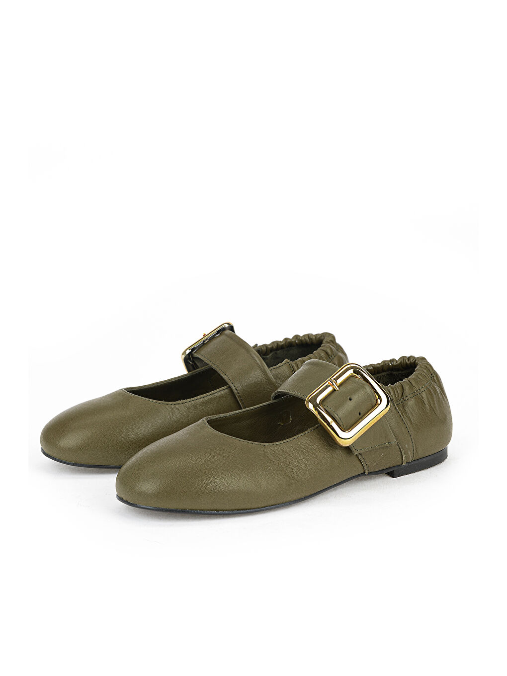 Kadın Hakiki Deri Babet 1611022Z2759 Haki-4