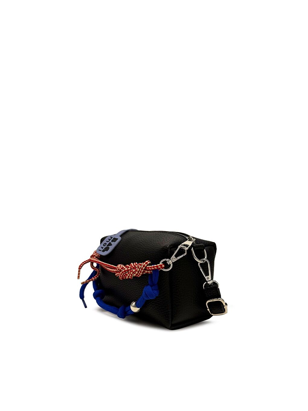 Bagmori Siyah Dokulu Charm Aksesuar Detaylı Mini Çanta - 1