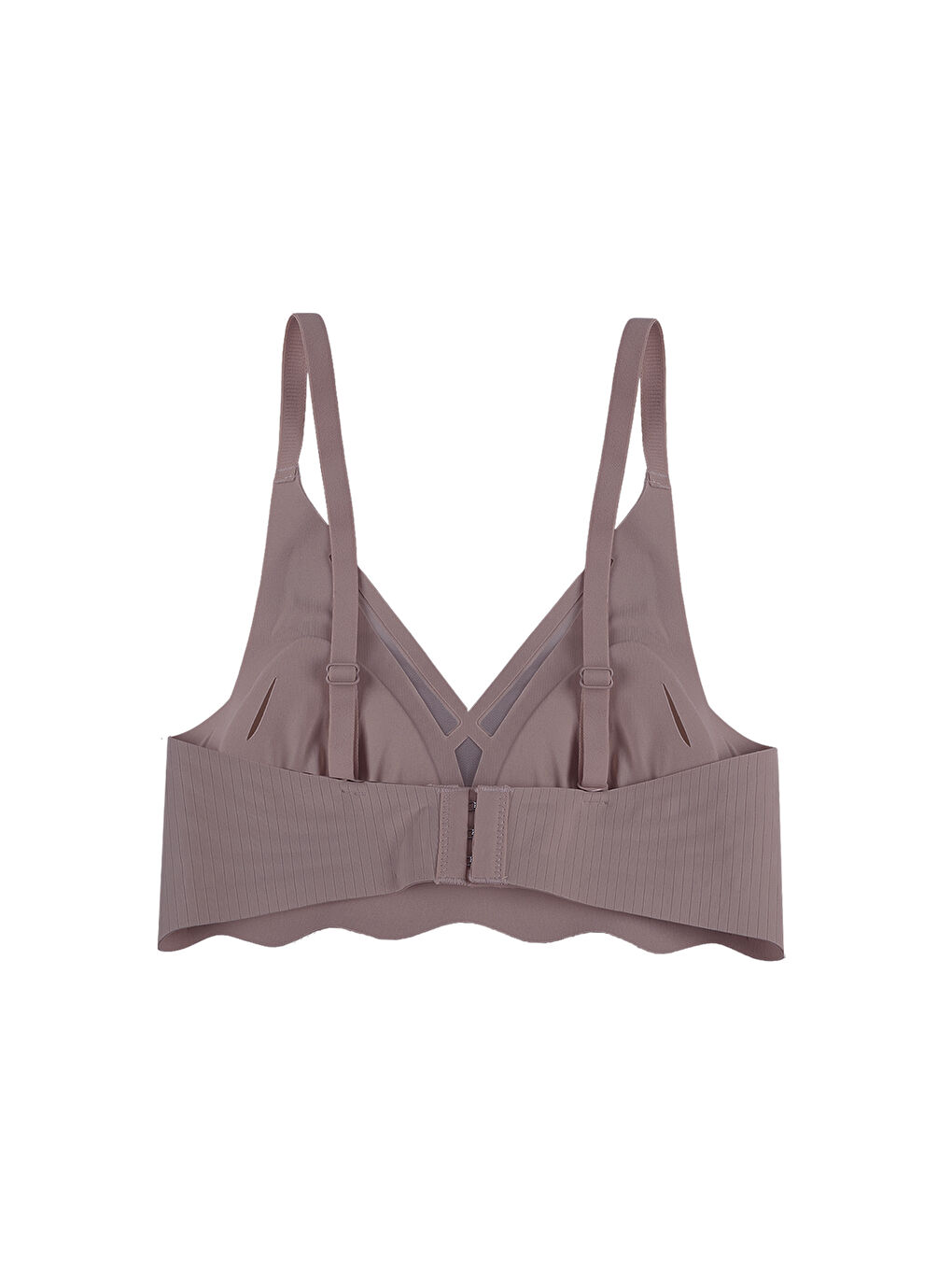 Kahverengi Balensiz Lazer Dikişsiz Dilim Detaylı Dekolteli Sütyen-1