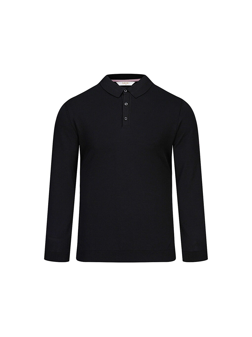 Siyah Regular Fit Polo Yaka Rayon Kazak