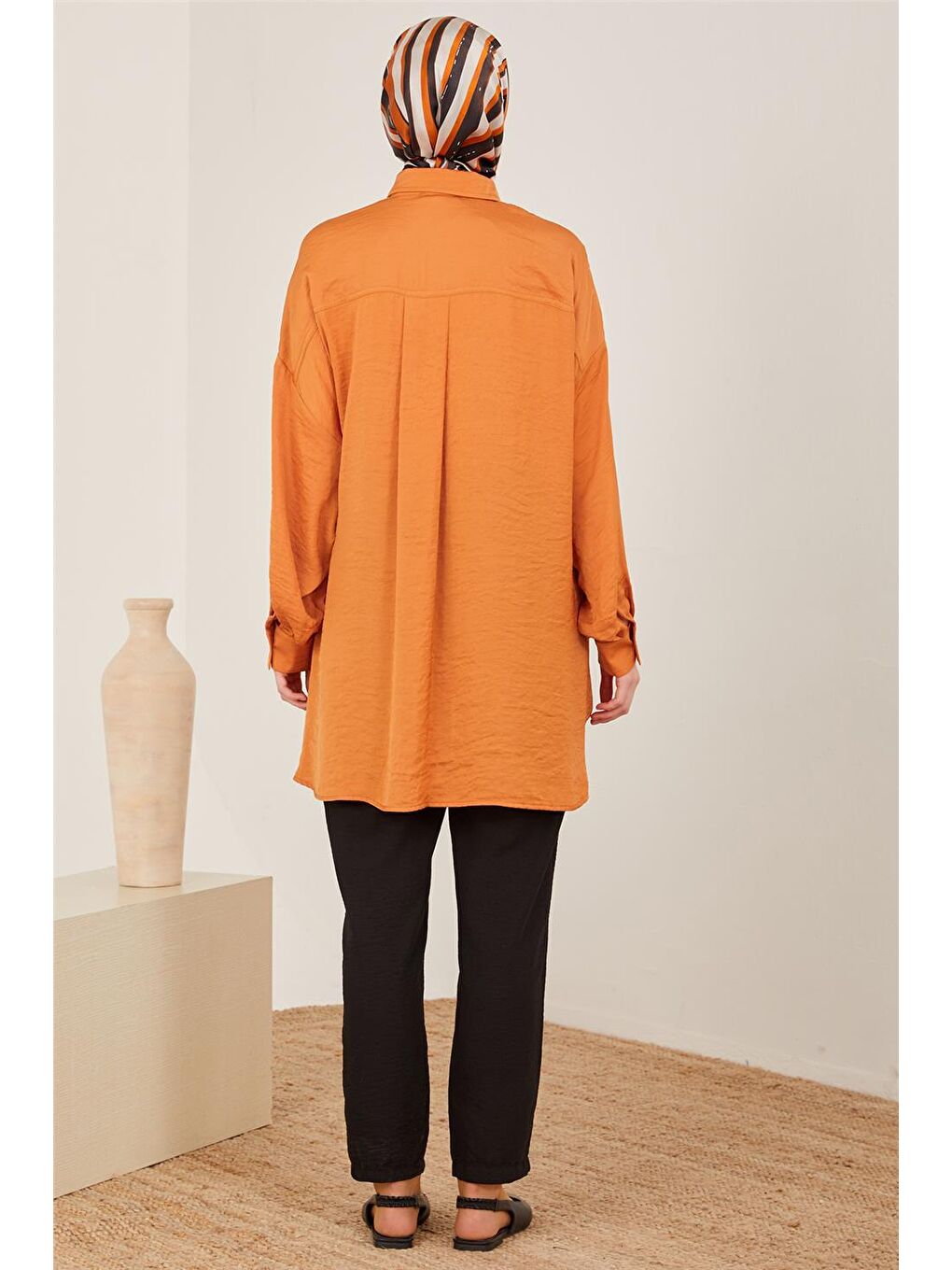 Turuncu Oversize Basic Gömlek 23Y3343-3