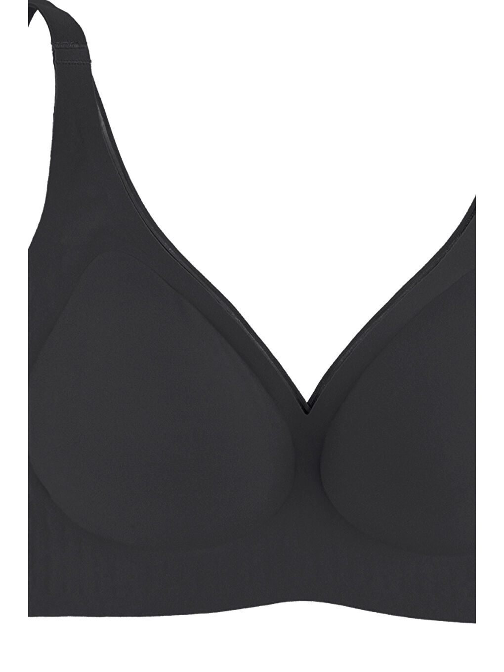 Siyah Balensiz Lazer Dikişsiz Kaplı Dekolteli Büstiyer Sütyen-2