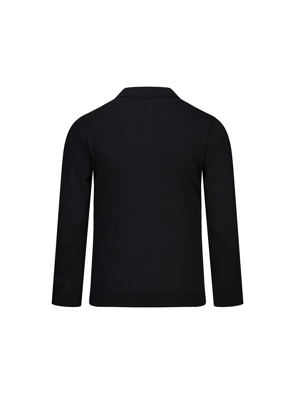 Siyah Regular Fit Polo Yaka Rayon Kazak-2