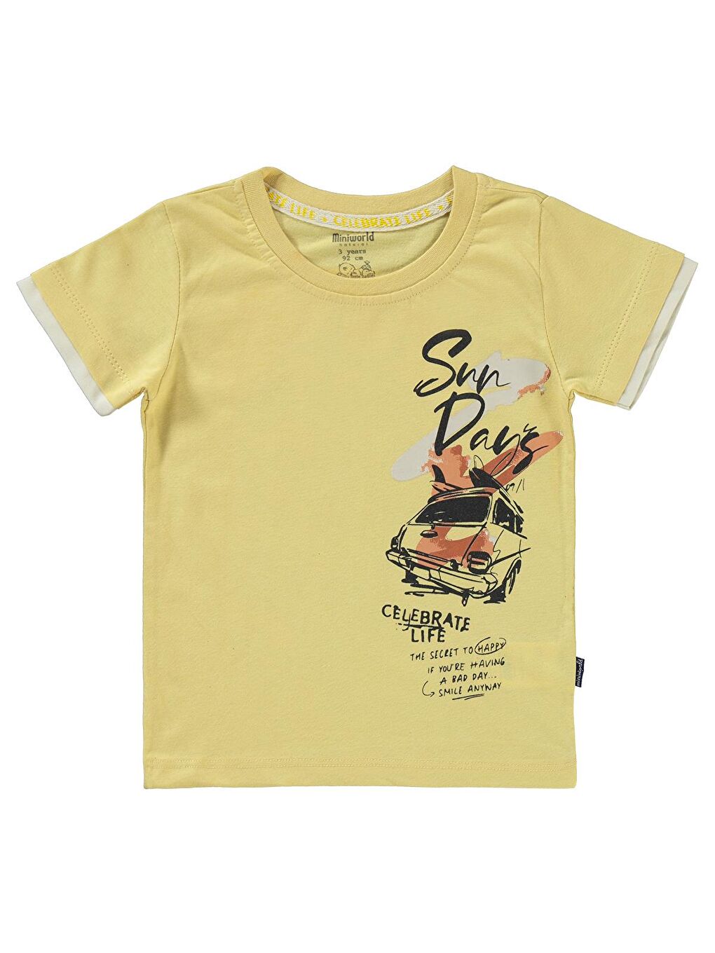 Kahverengi Erkek Çocuk Şortlu Takım 3-6 Yaş Soft Hardal-1