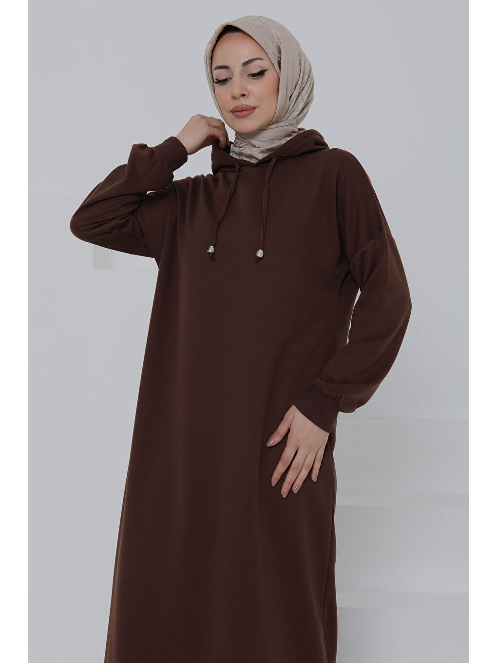 Kahverengi Armalı Elbise Kahve - 27049-2