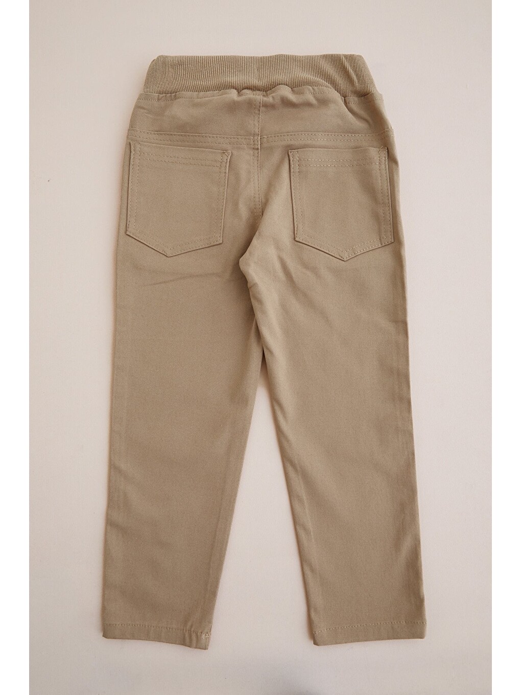 Kahverengi Beli Bağcıklı Gabardin Kumaş Unisex Çocuk Pantolon-2