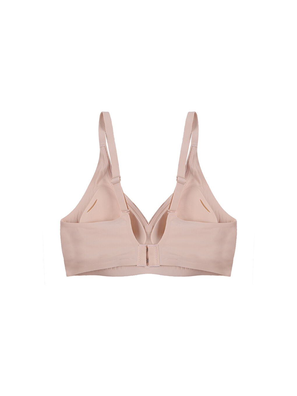 Ekru Balensiz Lazer Dikişsiz Kaplı Dekolteli Büstiyer Sütyen-1