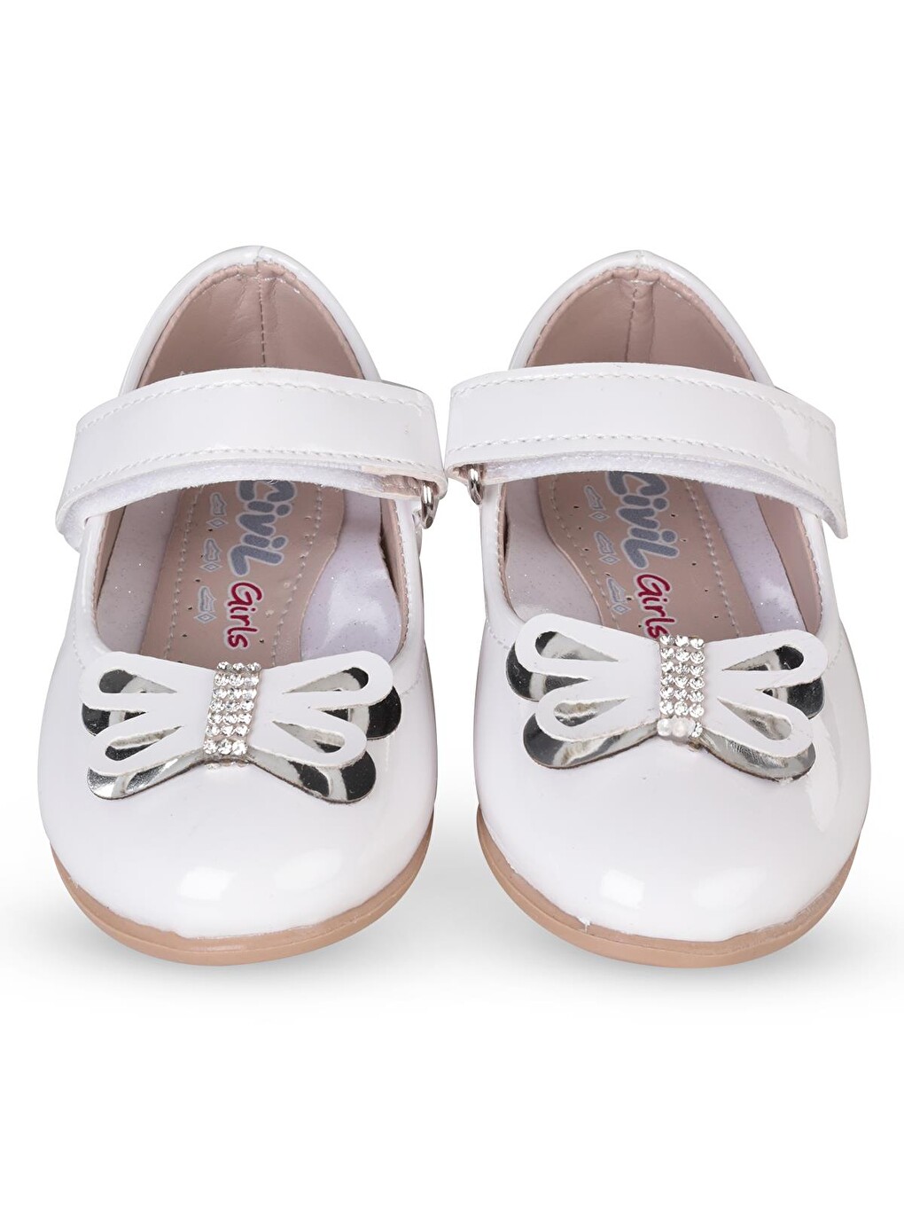 Baby Kelebekli 19-21 Numara İlkadım Babet Ayakkabı - Beyaz-2