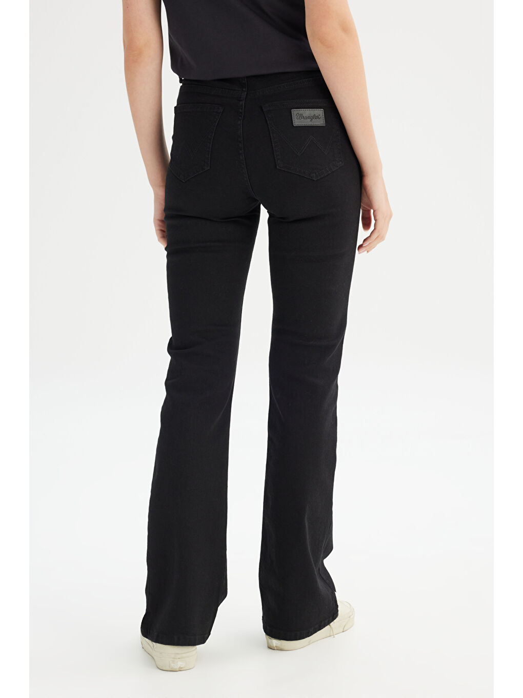 Flare Fit Normal Bel Geniş Paça Siyah Esnek Jean Denim Pantolon-4