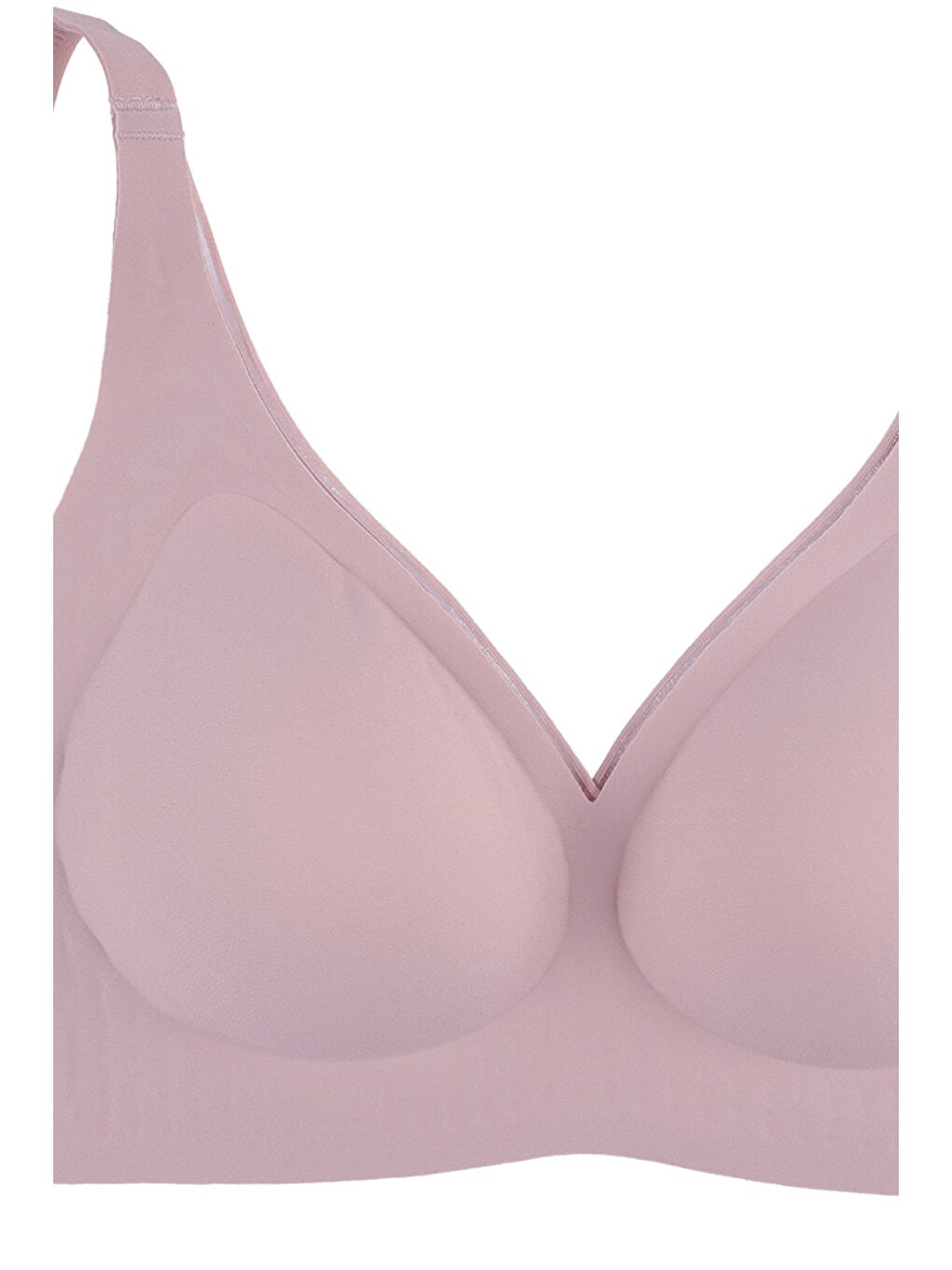 Pembe Balensiz Lazer Dikişsiz Kaplı Dekolteli Büstiyer Sütyen-2