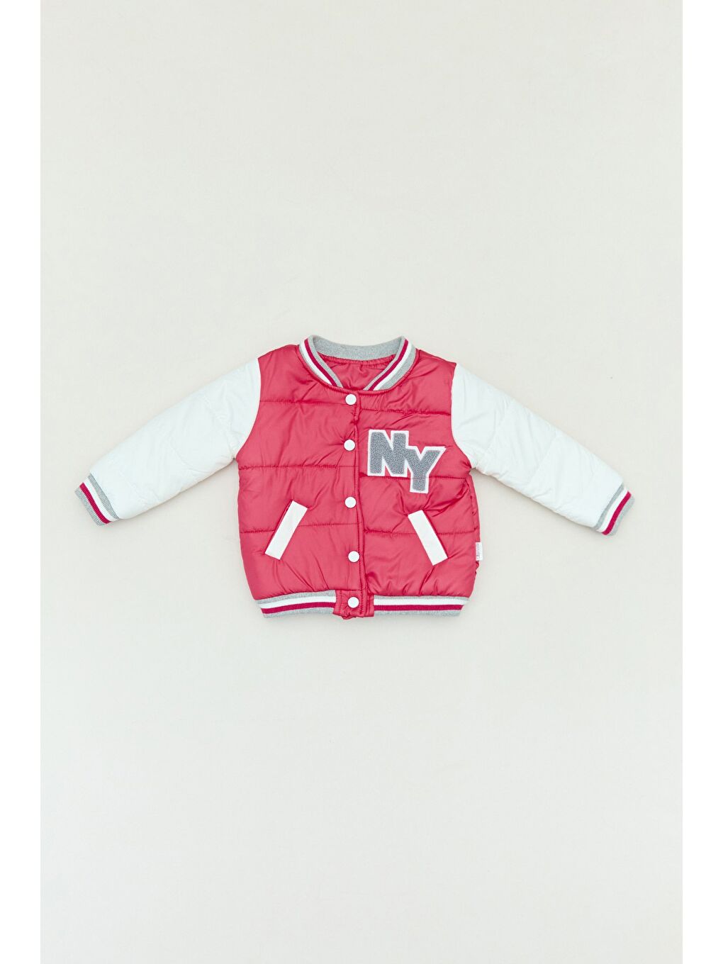 Fuşya Nakışlı Çıtçıtlı Kız Çocuk Mont-2