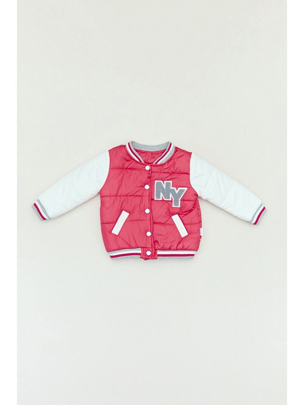 Fuşya Nakışlı Çıtçıtlı Kız Çocuk Mont-4