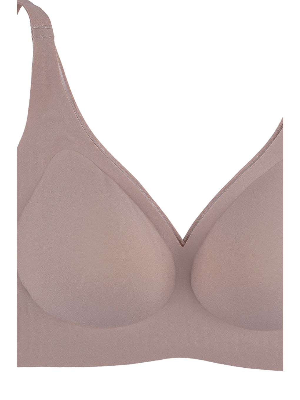 Kahverengi Balensiz Lazer Dikişsiz Kaplı Dekolteli Büstiyer Sütyen-2