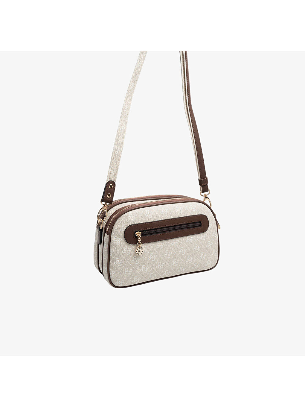 Bej Kadın SP745-M178 SILVER POLO Çapraz Çanta Taş-Kahve-4