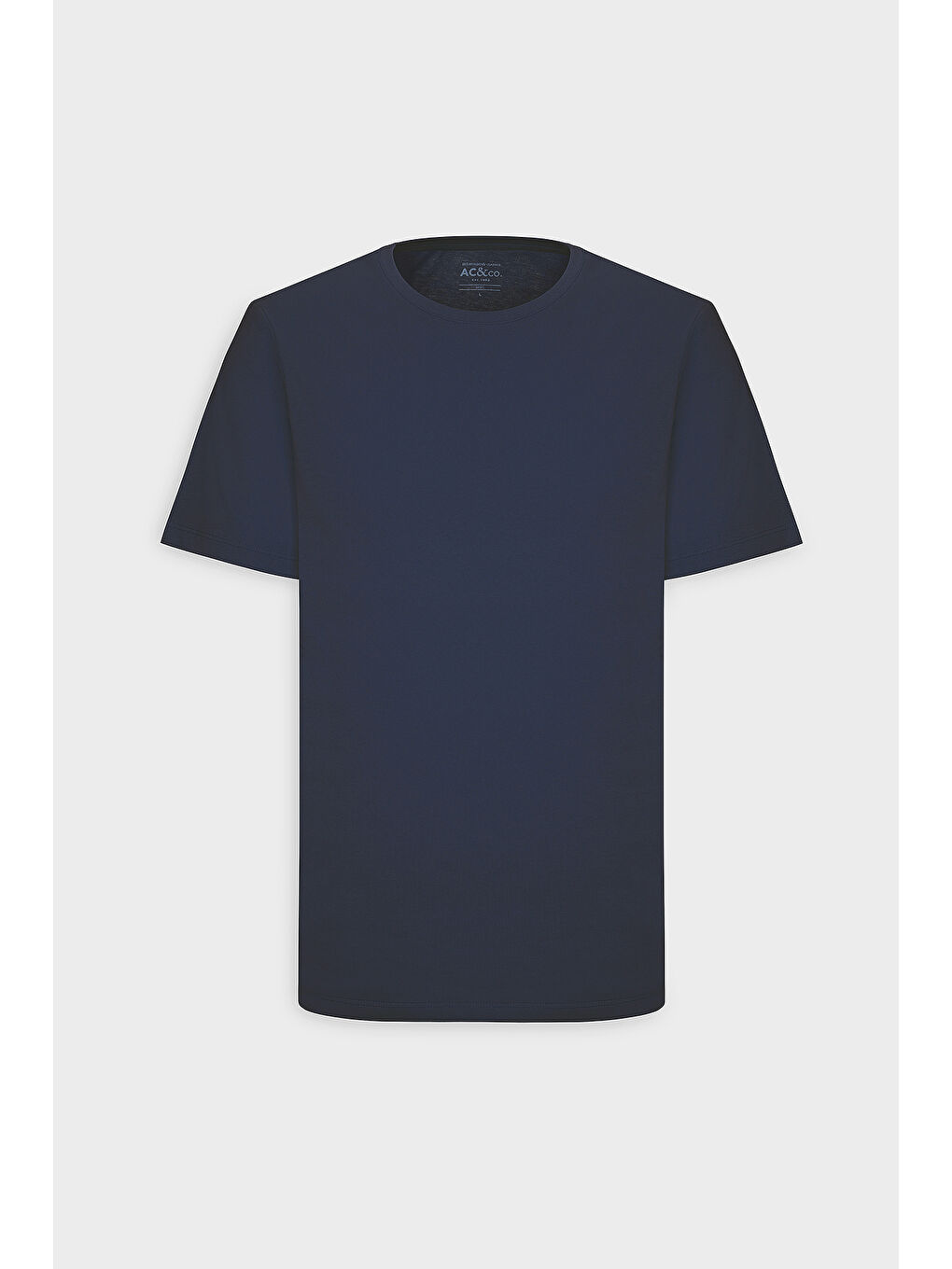 Erkek Lacivert Slim Fit Dar Kesim %100 Pamuk Bisiklet Yaka Kısa Kollu Tişört-7