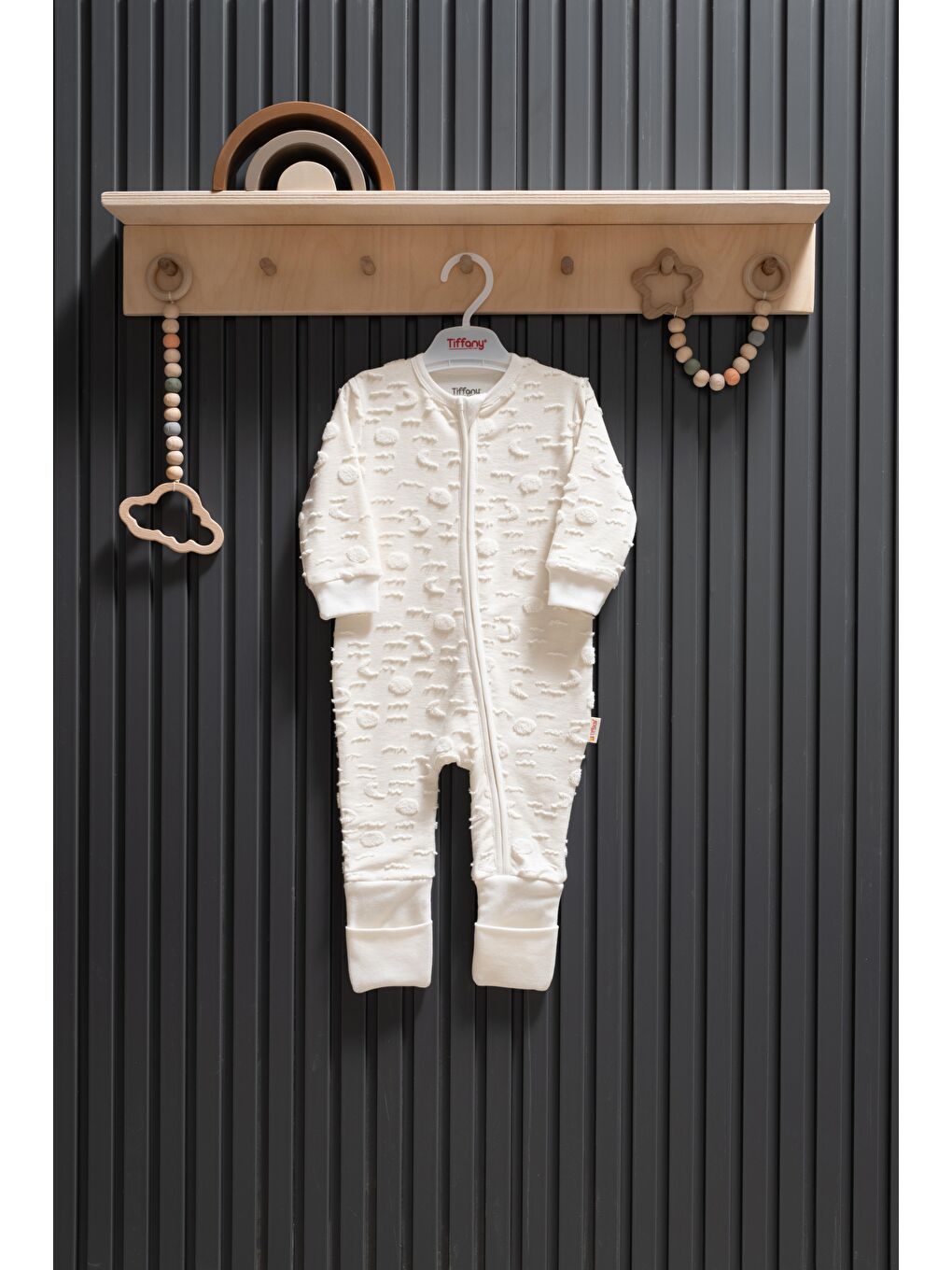 Ekru Moon Theme Fermuarlı Patiksiz Tulum