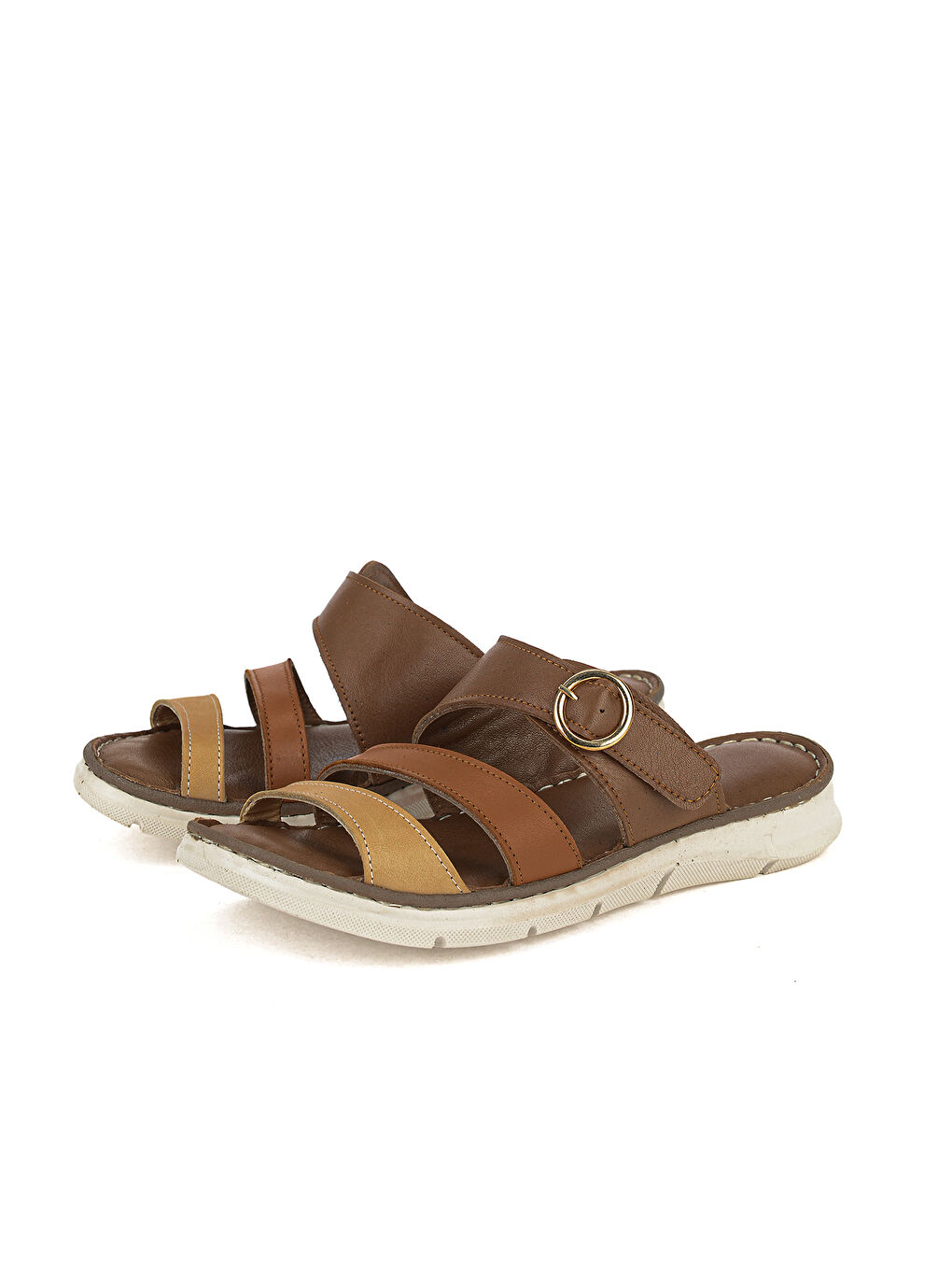 Kahverengi Kadın Hakiki Deri Konfor Terlik 1611051Z7102 Fındık-4