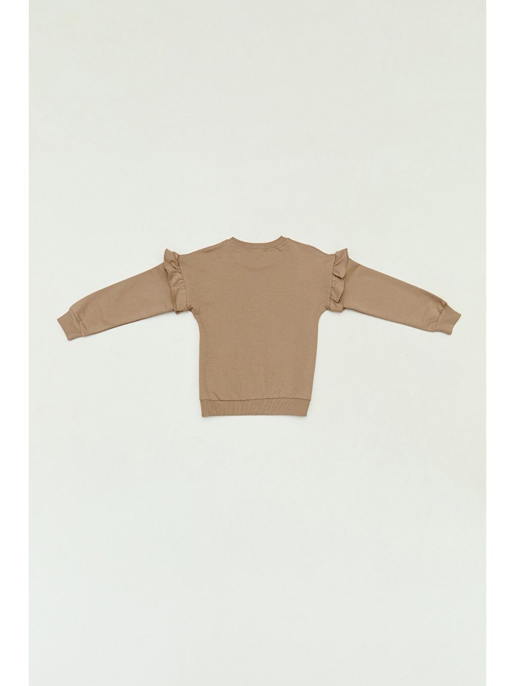 Bej Baskılı Bisiklet Yaka Kız Çocuk Takım-1