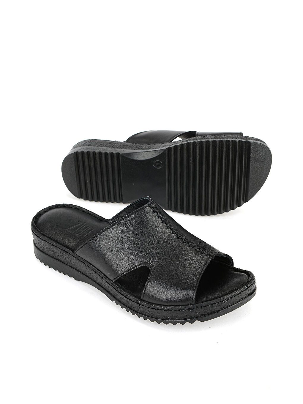 Kadın Hakiki Deri Konfor Terlik 1611051Z704 Siyah-3