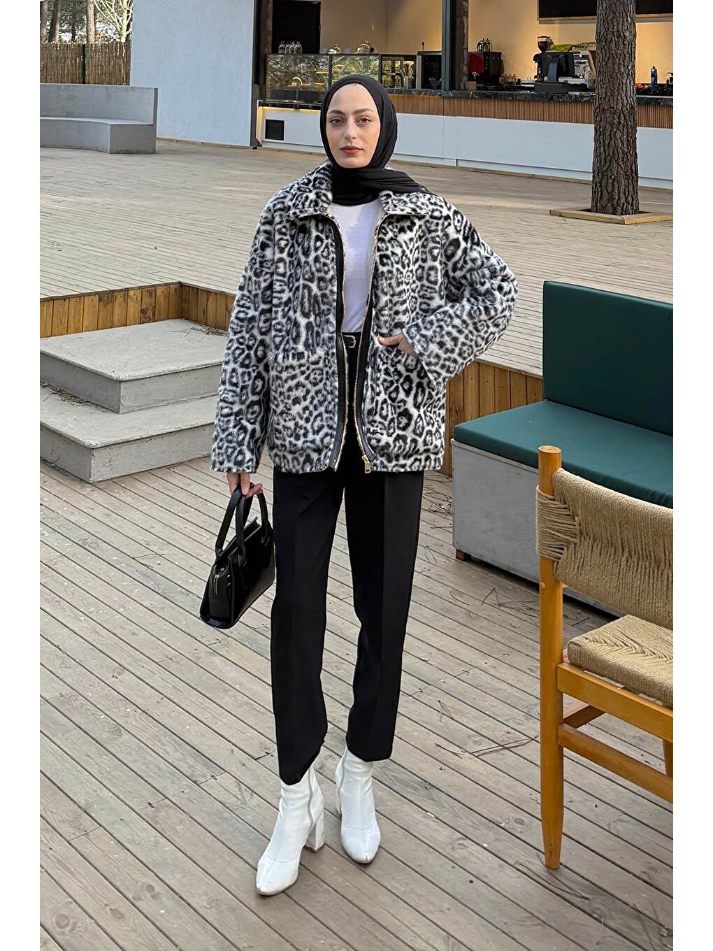 Leopar Desen Mont Siyah