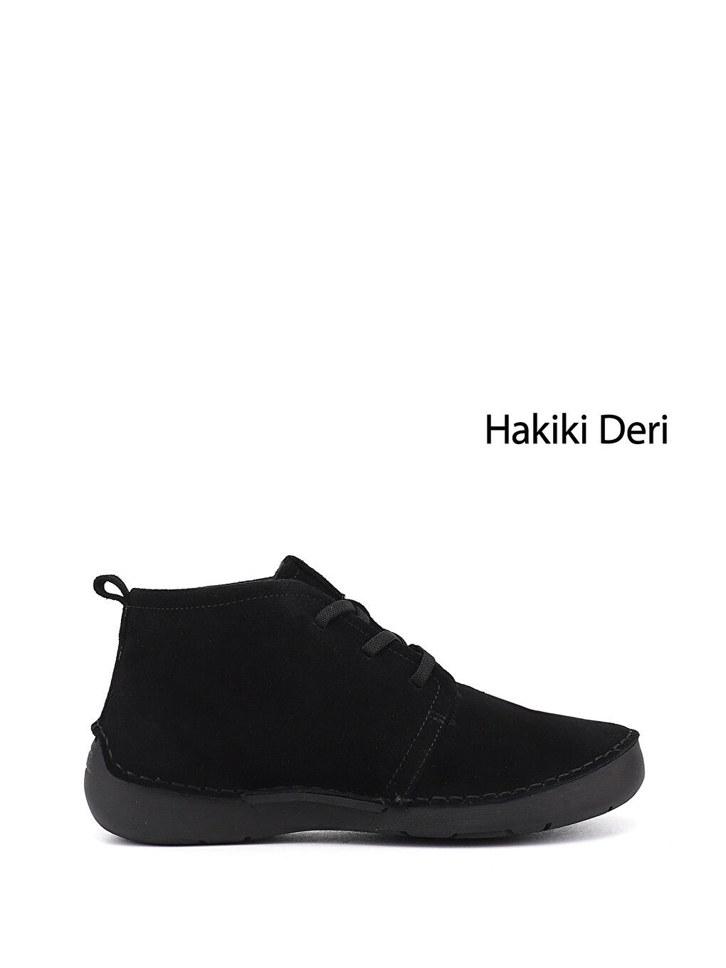 Siyah Kadın YENİ SİYAH Bağcıklı Hakiki Deri Comfort Bot