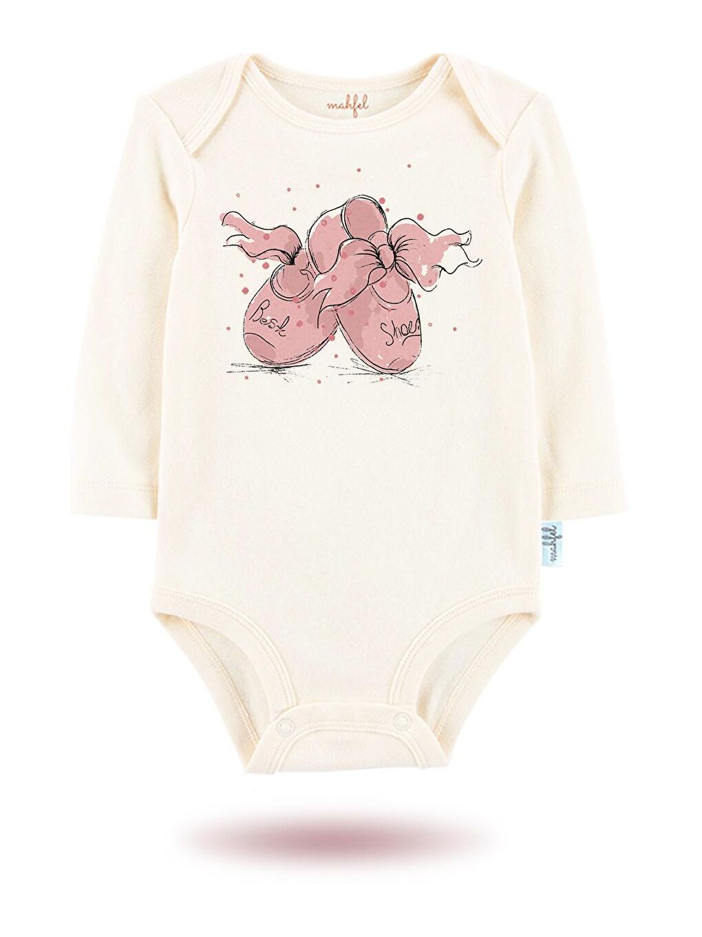 MAHFEL Ekru-Kahverengi 2'Li "MY LİTTLE STAR "Baskılı Uzun Kollu Unisex Bebek Çıtçıtlı Body - 1