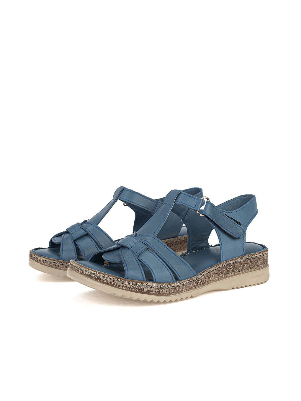 Kadın Hakiki Deri Konfor Sandalet 1611051Z030 Mavi-4