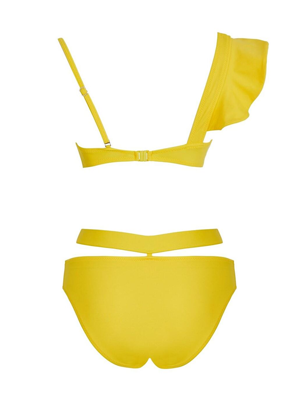 SAILOR moda Sarı V Yaka Volanlı Bikini Takım - 1