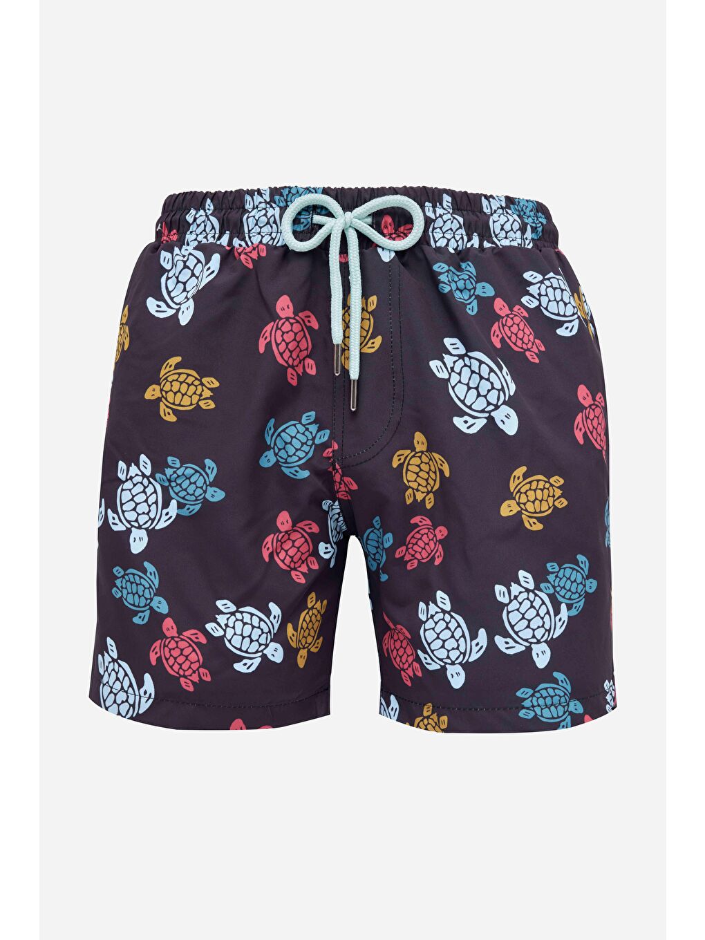 Karışık Erkek Standart Fit Hızlı Kuruyan Desenli Siyah Mayo Deniz Şortu