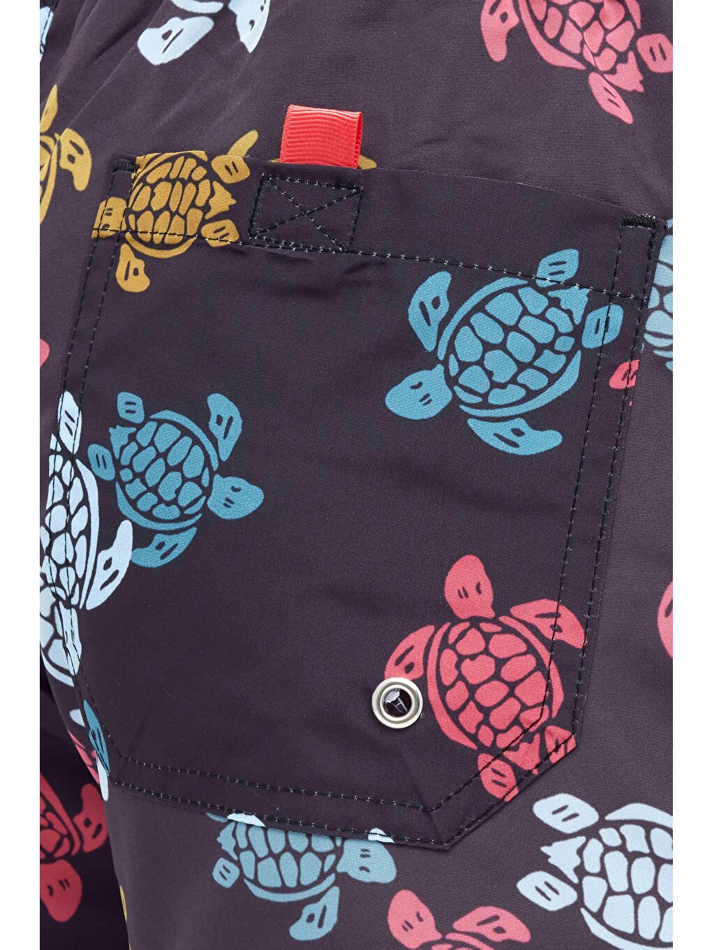 Karışık Erkek Standart Fit Hızlı Kuruyan Desenli Siyah Mayo Deniz Şortu-2