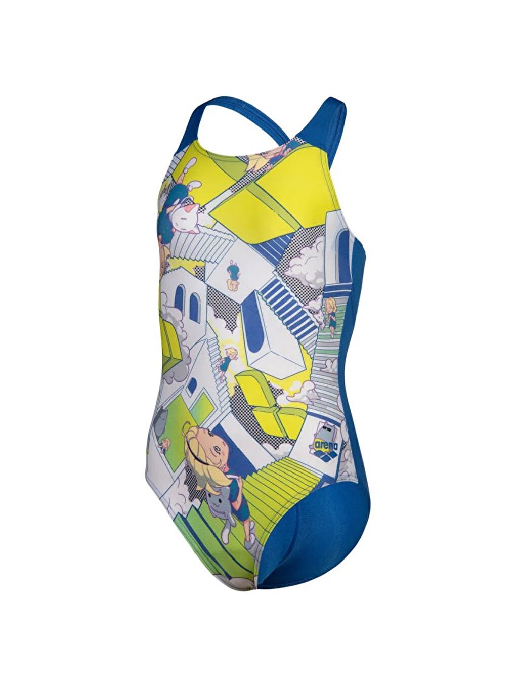 Mavi Fantasize Swimsuit V Back Çocuk Yüzücü Mayosu 006677527