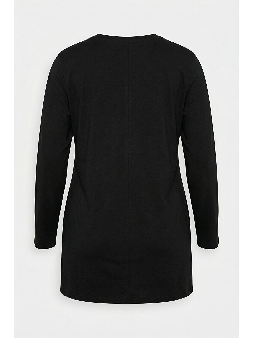 Büyük Beden Yanı Yırtmaçlı Siyah T-Shirt 322982-6