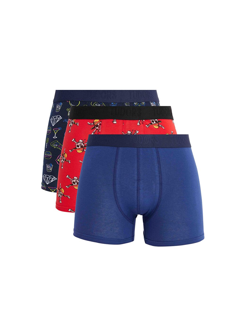 Karışık Erkek 3 Lü Pamuk Elastanlı Esnek Kumaş Boxer